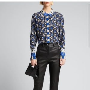 Kobi Halperin Marla silk blouse size medium blue black white